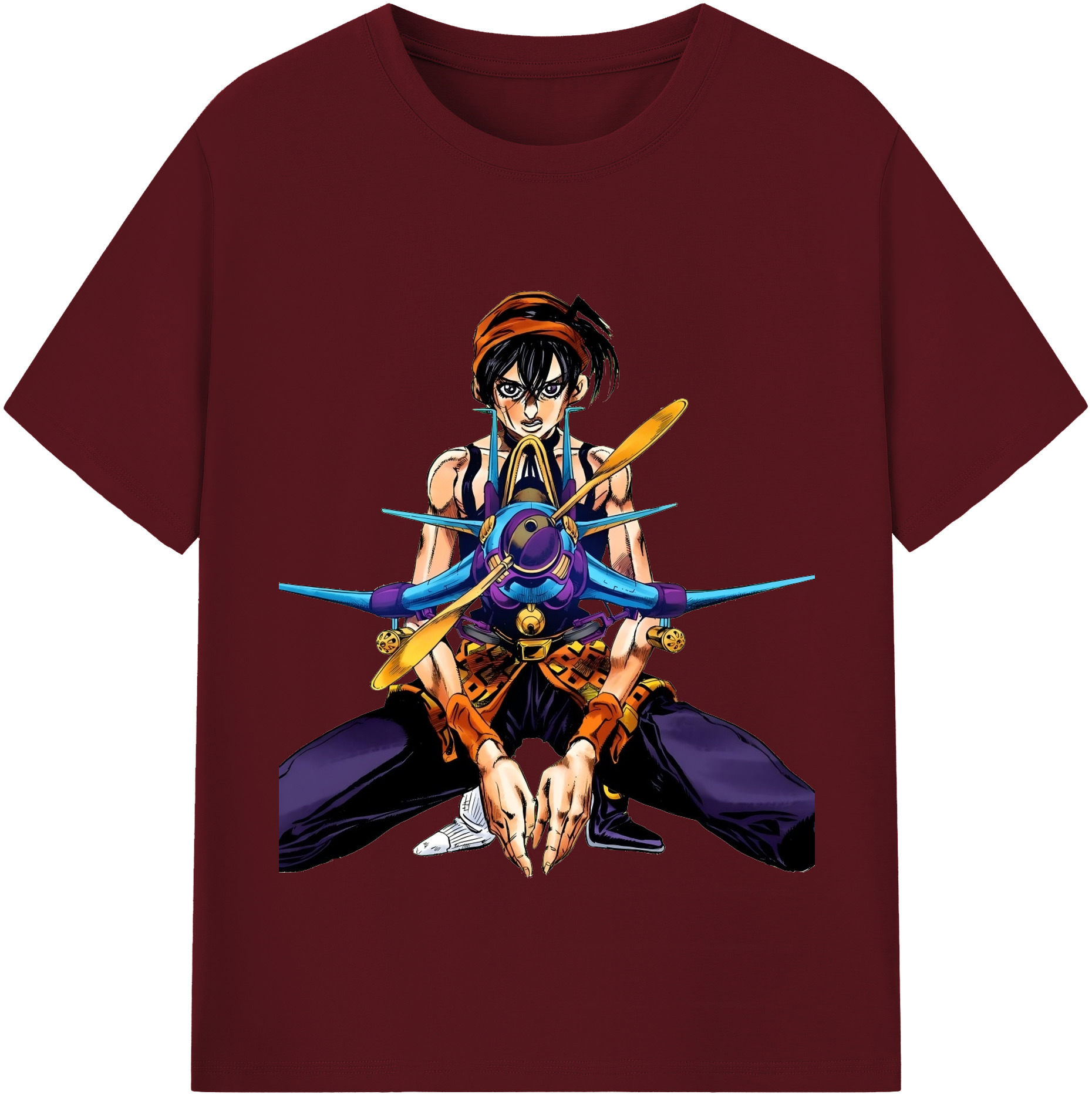 （画像用） ジョジョの奇妙な冒険 ナランチャ?ギルガ JoJo's Bizarre Adventure Narancia Ghirga 綿100％半袖Tシャツ（フロントプリント）